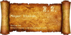 Meyer Ulpián névjegykártya